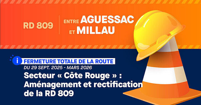 Travaux RD 809 Aguessac 29/09/2025-04/2026